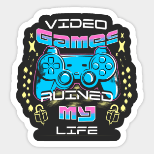 video games ruined my life Sticker